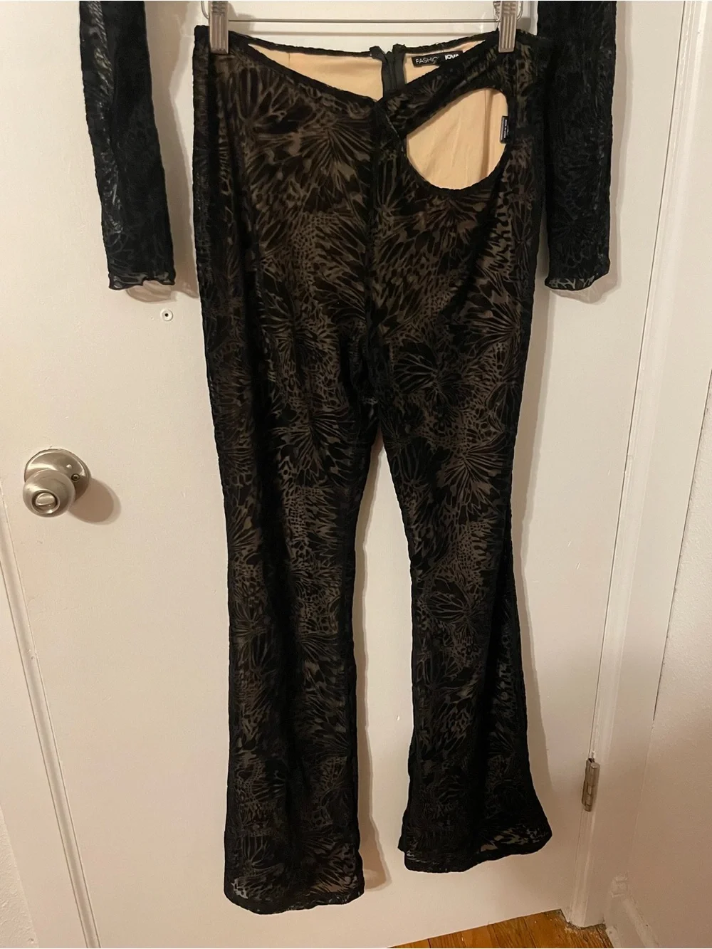 Fashion Nova Black Sheer Lace Cutout Two-Piece Set - Picture 5 of 9